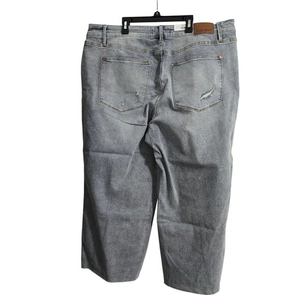 Judy Blue Mid Rise Tummy Control Raw Hem Crop Wide Leg Jean - Size 22W - Picture 11 of 14